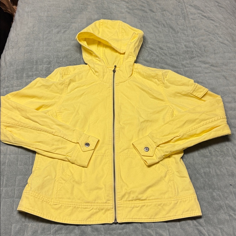 Christopher & Banks Hooded Jacket, Zip-Up, Yellow,  Size S